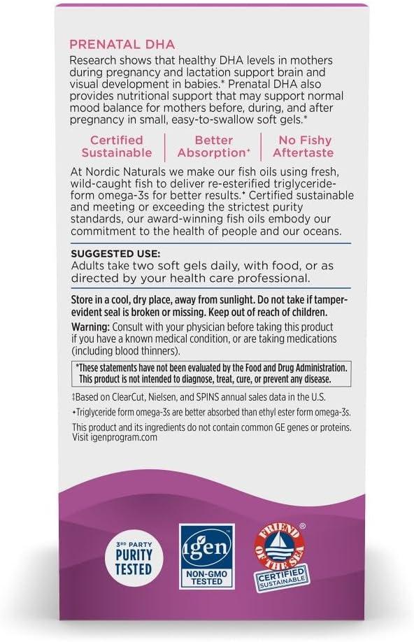 imageNordic Naturals Prenatal DHA Strawberry 120 Soft Gels 830 mg Omega3 400 IU Vitamin D3 Supports Brain Development in Babies During Pregnancy amp Lactation NonGMO 60 ServingsUnflavored