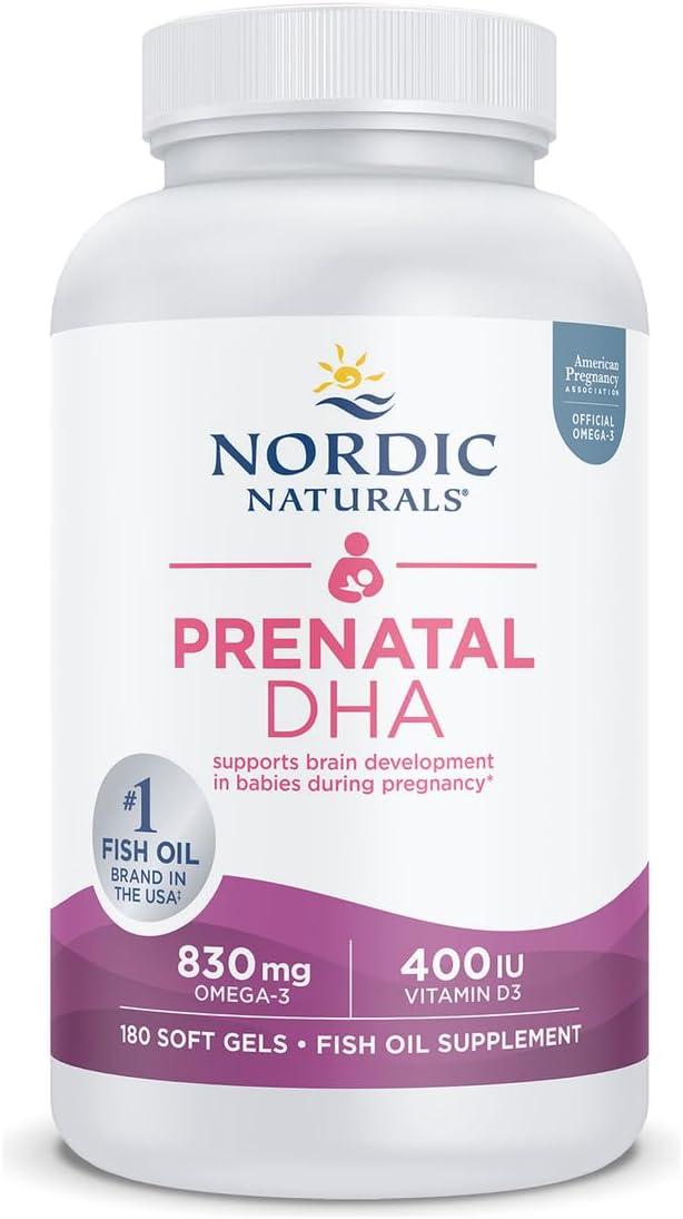 imageNordic Naturals Prenatal DHA Strawberry 120 Soft Gels 830 mg Omega3 400 IU Vitamin D3 Supports Brain Development in Babies During Pregnancy amp Lactation NonGMO 60 ServingsUnflavored