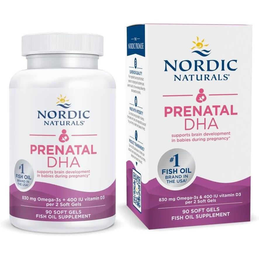 imageNordic Naturals Prenatal DHA Strawberry  120 Soft Gels  830 mg Omega3  400 IU Vitamin D3  Supports Brain Development in Babies During Pregnancy amp Lactation  NonGMO  60 ServingsUnflavored
