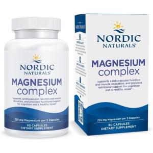 Nordic Naturals Magnesium Complex – 90 Capsules – 225 mg Magnesium, 1.9 mg Iron – Brain & Heart Health, Mood, Energy, & Muscle Relaxation – Non-GMO, Vegan – 30 Servings