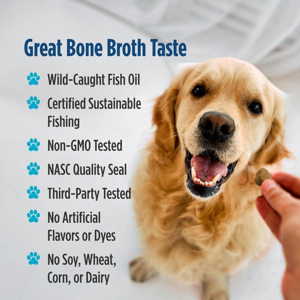 imageNordic Naturals Pet Skin amp Coat Soft Chews with Omega330 Pork Bone Broth Flavored Soft Chews Nutritional Support for Healthy Skin amp a Soft and Shiny Coat NonGMO and IFOS Certified