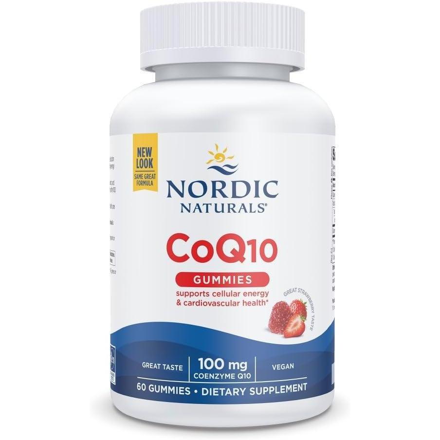 imageNordic Naturals CoQ10 Gummies Strawberry  60 Gummies  100 mg Coenzyme Q10 CoQ10  Great Taste  Heart Health Cellular Energy Production Antioxidant Support  NonGMO Vegan  60 Servings
