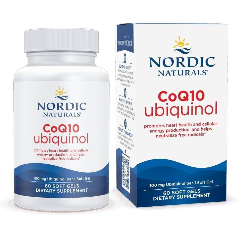 imageNordic Naturals Nordic CoQ10 Ubiquinol  60 Mini Soft Gels  100 mg Coenzyme Q10 CoQ10 Ubiquinol  Heart amp Brain Health Cellular Energy Production Antioxidant Support  NonGMO  60 Servings