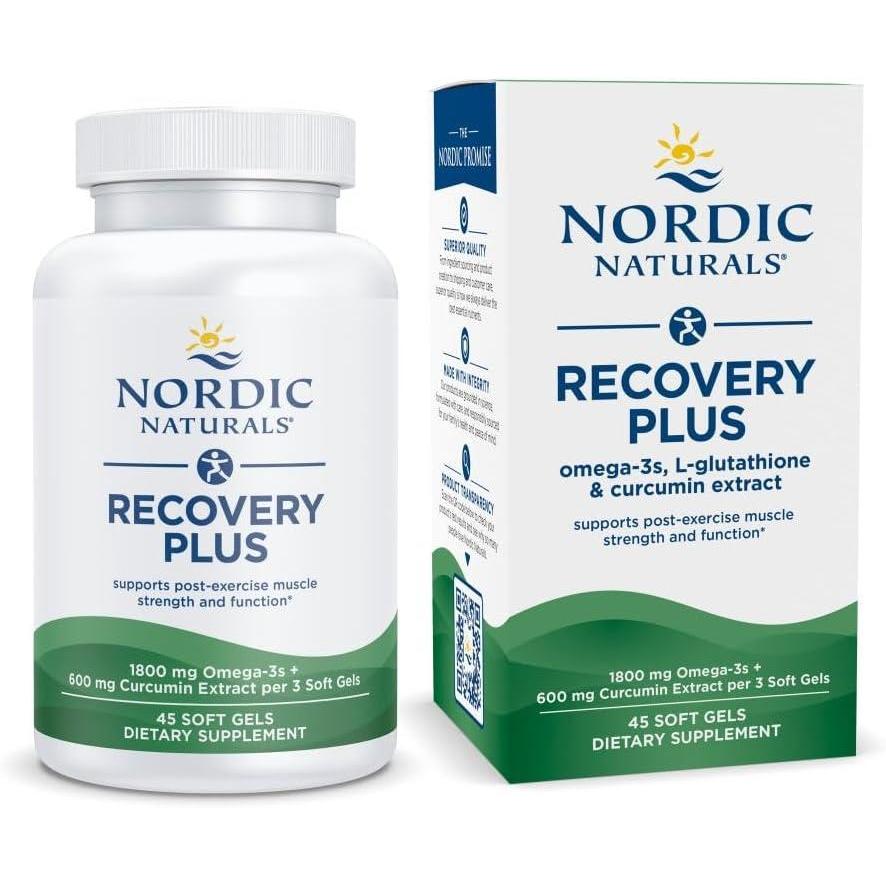 imageNordic Naturals Recovery Plus Unflavored  45 Soft Gels  1800 mg Omega3 Fish Oil  600 mg Longvida Optimized Curcumin  Cellular Health amp Recovery  PostExercise Muscle Support  15 Servings