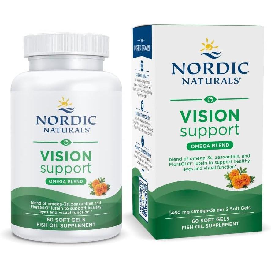 imageNordic Naturals Vision Support Lemon  60 Soft Gels  with Zeaxanthin and FloraGLO Lutein for Healthy Eyes and Vision  30 ServingsStandard Packaging