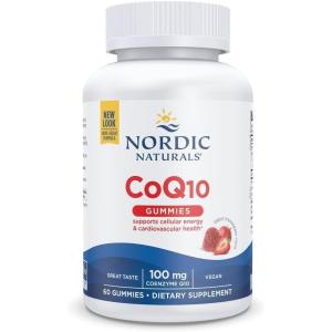 Nordic Naturals CoQ10 Gummies, Strawberry – 60 Gummies – 100 mg Coenzyme Q10 (CoQ10) – Great Taste – Heart Health, Cellular Energy Production, Antioxidant Support – Non-GMO, Vegan – 60 Servings