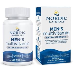 Nordic Naturals Men’s Multivitamin Extra Strength – Bone, Energy, & Blood-Vessel Support – Immunity Supplement – 20 Essential Nutrients – 60 Tablets – 30 Servings