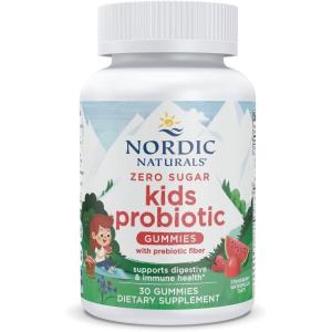 Nordic Naturals Zero Sugar Kids Probiotic Gummies – Strawberry Watermelon Flavor – 30 Gummies – Supports Digestive Wellness & Immune Health – Non-GMO – Third Party Tested – Vegan – 30 Servings
