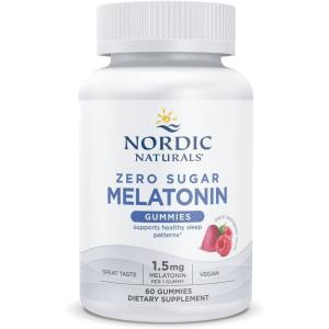 Nordic Naturals Zero Sugar Melatonin Gummies, Raspberry – 60 Gummies – 1.5 mg Melatonin – Great Taste – Restful Sleep, Antioxidant Support – Non-GMO, Vegan – 60 Servings(60 Count (Pack of 1))