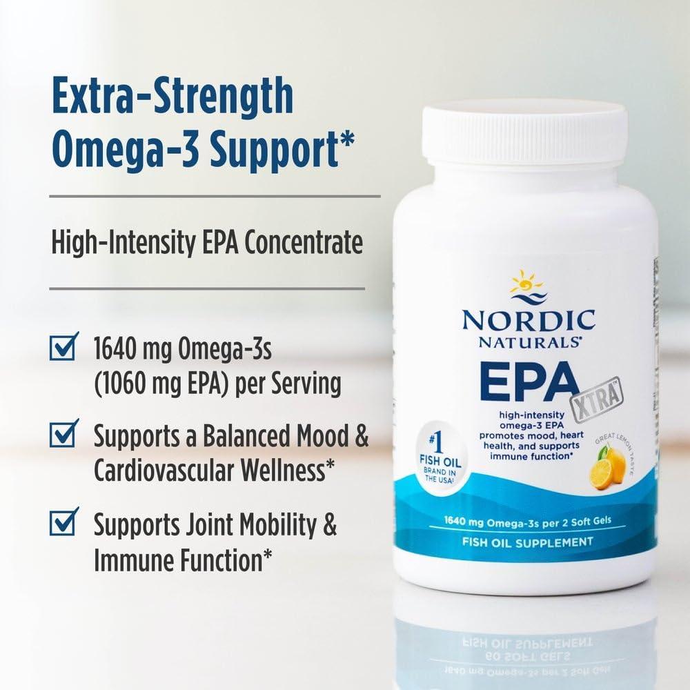 imageNordic Naturals EPA Xtra Lemon 90 Soft Gels 1640 mg Omega3 HighIntensity EPA Formula for Positive Mood Heart Health amp Healthy Immunity NonGMO 45 Servings90 Count Pack of 1