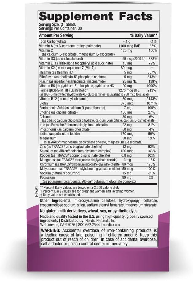 imageNordic Naturals Vegetarian Prenatal Multivitamin Minis 90 Easy to Swallow Tablets Highly Absorbable Multivitamin and Mineral Supplement to Support Pregnancy NonGMO 30 Servings