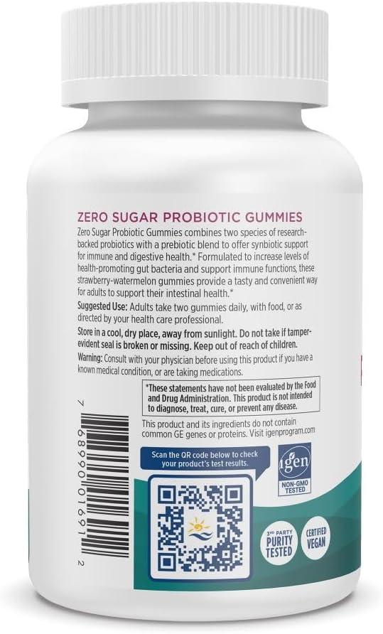 imageNordic Naturals Zero Sugar Probiotic Gummies Strawberry Watermelon Flavor 40 Gummies Supports Digestive Wellness amp Immune Health NonGMO Third Party Tested Vegan 20 Servings
