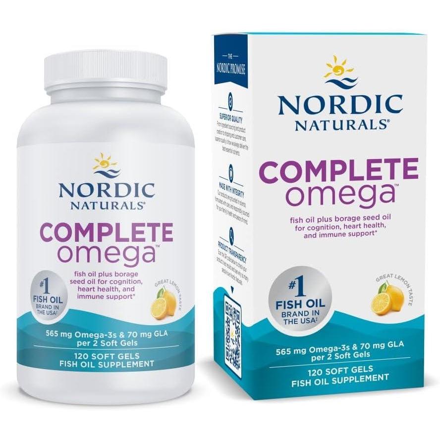 imageNordic Naturals Complete Omega Lemon Flavor  60 Soft Gels  565 mg Omega3  EPA amp DHA with Added GLA  Healthy Skin Cognition Positive Mood  NonGMO  30 Servings120 Count Pack of 1