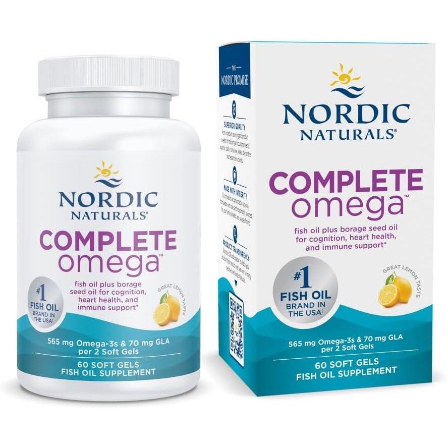 imageNordic Naturals Complete Omega Lemon Flavor  60 Soft Gels  565 mg Omega3  EPA amp DHA with Added GLA  Healthy Skin Cognition Positive Mood  NonGMO  30 Servings60 Count Pack of 1