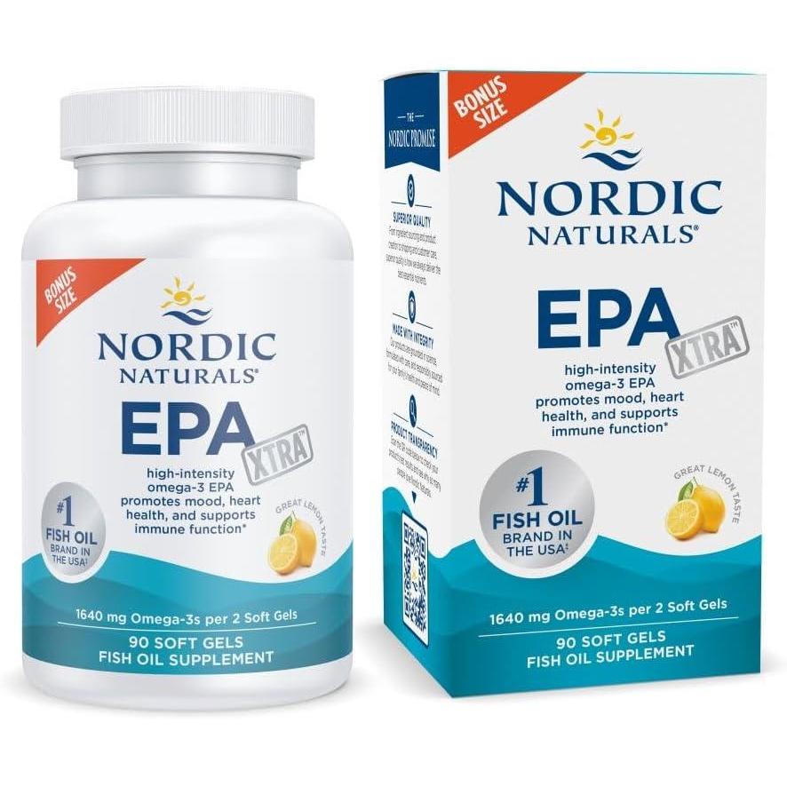 imageNordic Naturals EPA Xtra Lemon  90 Soft Gels  1640 mg Omega3  HighIntensity EPA Formula for Positive Mood Heart Health amp Healthy Immunity  NonGMO  45 Servings90 Count Pack of 1