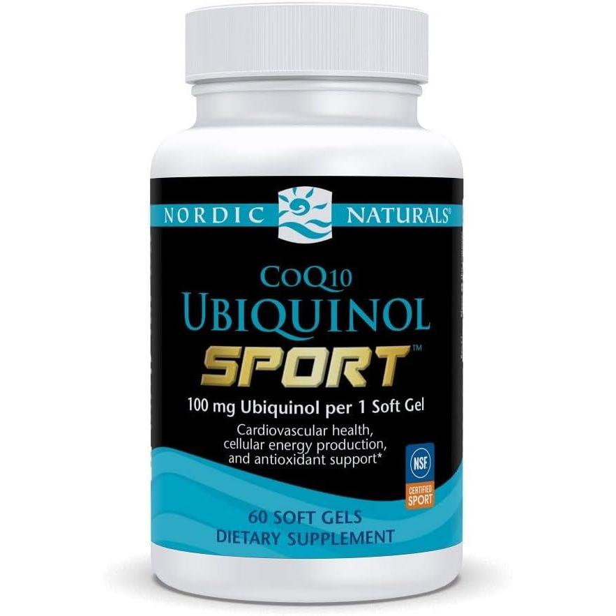 imageNordic Naturals Nordic CoQ10 Ubiquinol Sport  60 Mini Soft Gels  100 mg Ubiquinol  Heart Health Physical Performance Cellular Energy Production  NonGMO  60 Servings