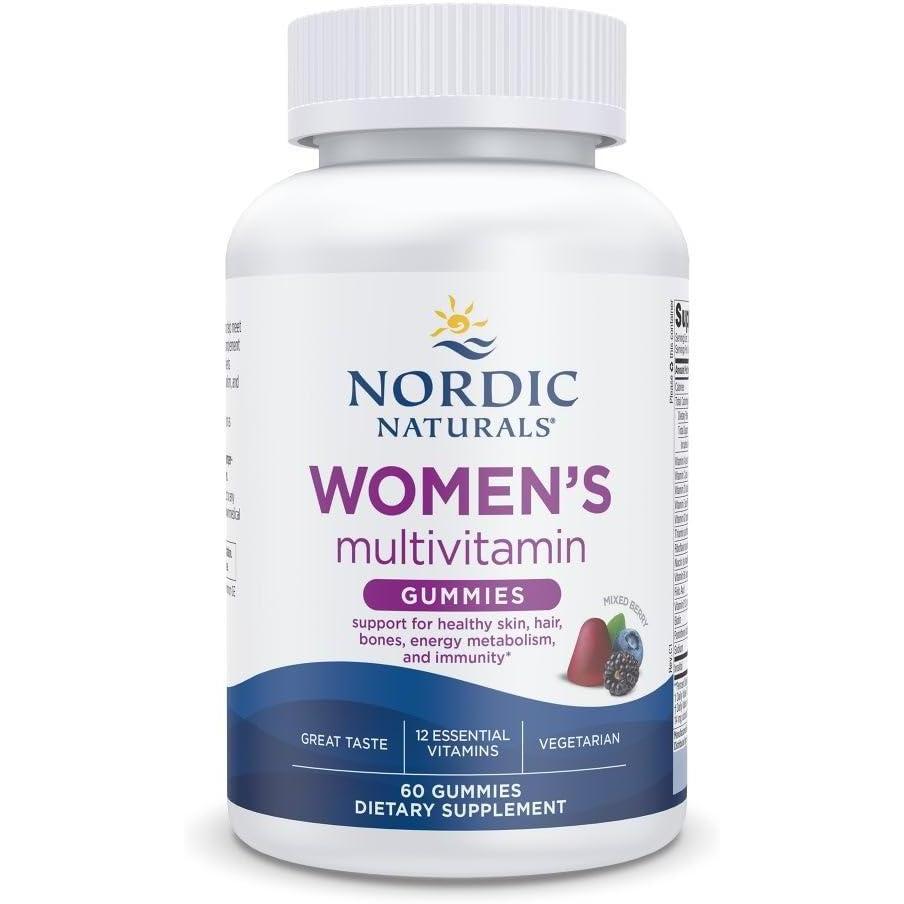 imageNordic Naturals Womens Multivitamin Gummies Mixed Berry  60 Gummies  Support for Healthy Skin Hair Bones Energy amp Immunity  NonGMO Vegetarian  30 ServingsWomen