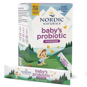 Nordic Naturals Baby’s Nordic Flora Probiotic Powder, Unflavored – 30 Packets – 4 Billion CFU – Digestive Health & Immune Support for Babies & Toddlers (6 Months to 3 Years) – 30 Servings