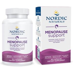 Nordic Naturals Menopause Support -Unflavored – 60 Capsules – Women’s Hormone-Support Supplement for Menopause, Mood Balance & Hot-Flash Support – Plant-Based Herbs and Phytoestrogens – 30 Servings
