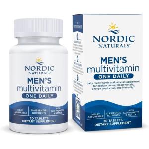 Nordic Naturals Men’s Multivitamin One Daily – Bone, Energy, & Blood-Vessel Support – Immunity Supplement – 20 Essential Nutrients – 30 Tablets – 30 Servings