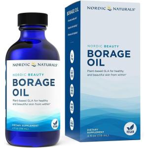 Nordic Naturals Nordic Beauty Borage Oil, Unflavored – 4 Ounces – Borage Seed Oil, Unique Omega-6 for Healthy and Hydrated Skin, 480 Milligrams of GLA – Non-GMO – Vegan, 48 Servings(Standard Packaging)