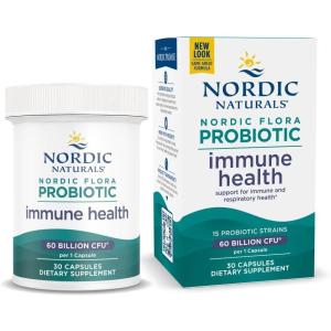 Nordic Naturals Nordic Flora Probiotic Women’s Balance – 30 Capsules – 12 Probiotic Strains with 60 Billion Cultures – Intestinal Support, Vaginal Health – Vegan – 30 Servings(Immune Health)