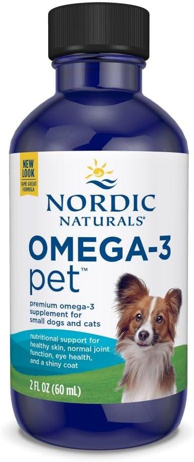 imageNordic Naturals Omega3 Pet Bundle 2 oz Omega3 Fish Oil for Small Dogs amp Cats 8 oz Pet Cod Liver Oil Promotes Heart Skin Coat amp Immune Health