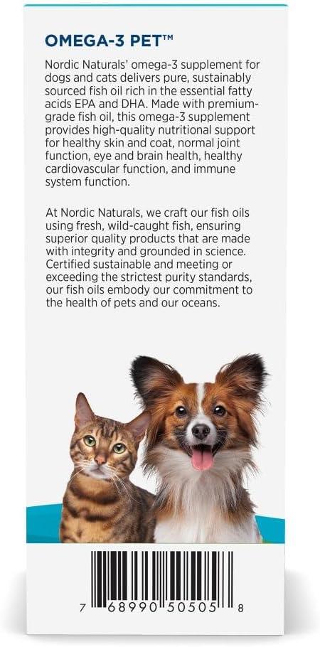 imageNordic Naturals Omega3 Pet Bundle 2 oz Omega3 Fish Oil for Small Dogs amp Cats 8 oz Pet Cod Liver Oil Promotes Heart Skin Coat amp Immune Health