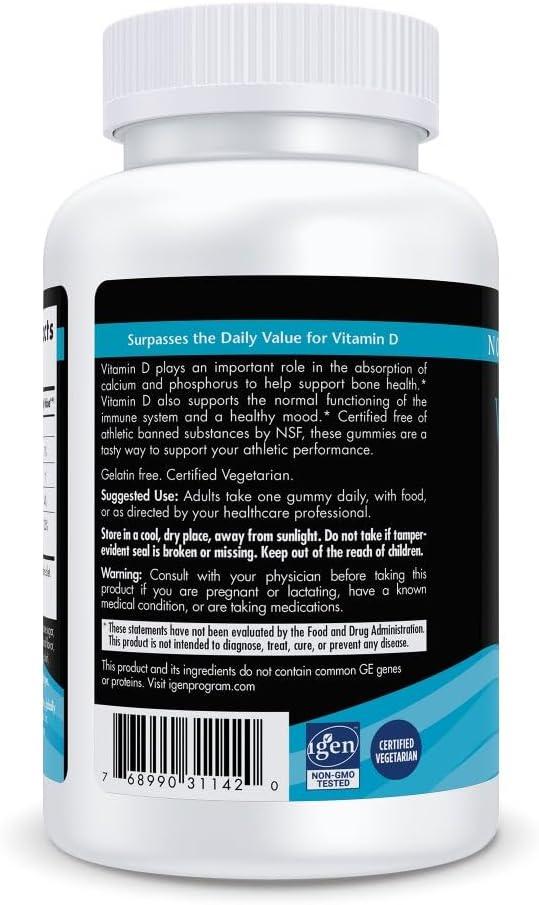 imageNordic Naturals Vitamin D3 Gummies Sport Wild Berry 120 Gummies 1000 IU Vitamin D3 NSF Certified Healthy Bones Mood amp Immune System Function NonGMO 120 Servings120 Count Pack of 1