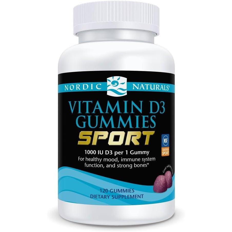 imageNordic Naturals Vitamin D3 Gummies Sport Wild Berry  120 Gummies  1000 IU Vitamin D3  NSF Certified  Healthy Bones Mood amp Immune System Function  NonGMO  120 Servings120 Count Pack of 1