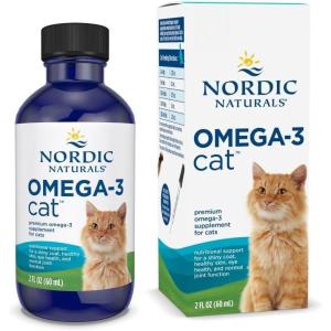 Nordic Naturals Omega-3 Cat, Unflavored – 2 oz – 304 mg Omega-3 Per One mL – Fish Oil for Cats with EPA & DHA – Promotes Heart, Skin, Coat, & Immune Health – Non-GMO