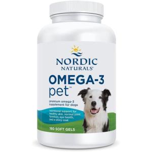 Nordic Naturals Omega-3 Pet, Unflavored – 90 Soft Gels – 320 mg Omega-3 Per Soft Gel – Fish Oil for Dogs with EPA & DHA – Promotes Heart, Skin, Coat, & Immune Health(180 Count (Pack of 1))