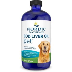 Nordic Naturals Pet Cod Liver Oil, Unflavored – 16 oz – 1048 mg Omega-3 Per Teaspoon – Fish Oil for Dogs with EPA & DHA – Promotes Skin, Coat, & Immune Health(16 Ounce)