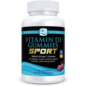 Nordic Naturals Vitamin D3 Gummies Sport, Wild Berry – 120 Gummies – 1000 IU Vitamin D3 – NSF Certified – Healthy Bones, Mood & Immune System Function – Non-GMO – 120 Servings(120 Count (Pack of 1))