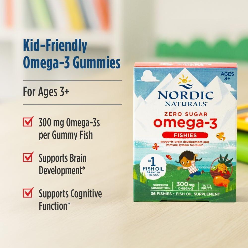 imageNordic Naturals Nordic Omega3 Fishies Tutti Frutti 36 Fishies 300 mg Total Omega3s with EPA amp DHA Healthy Brain Mood Vision amp Immune System NonGMO 36 ServingsStandard Packaging