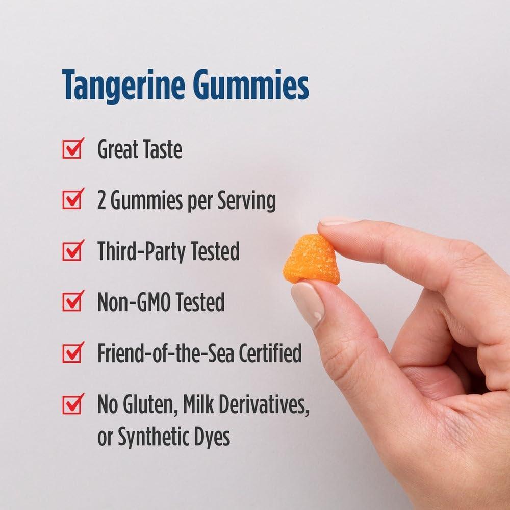 imageNordic Naturals Nordic Omega3 Gummies Tangerine 120 Gummies 82 mg Total Omega3s with EPA amp DHA NonGMO 60 Servings60 Count Pack of 2