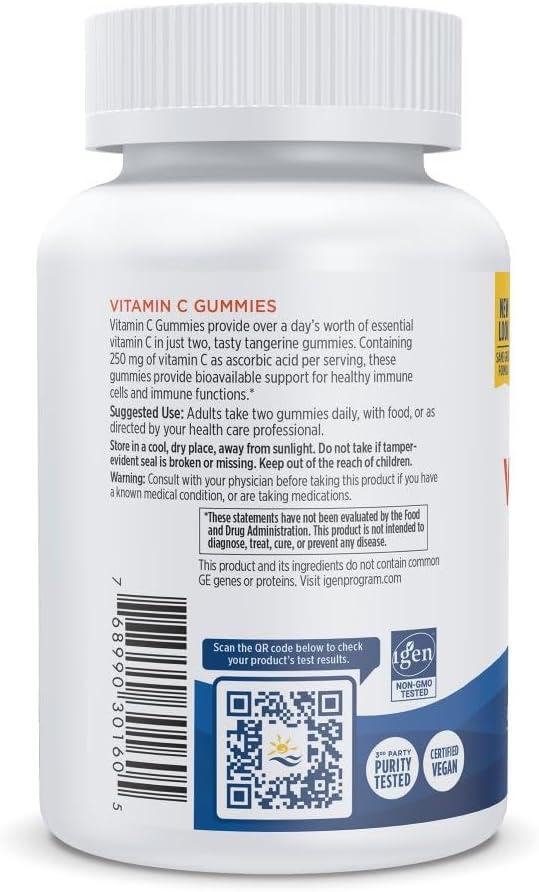 imageNordic Naturals Vitamin C Gummies Tart Tangerine 120 Gummies 250 mg Vitamin C Immune Support Antioxidant Protection Child Growth amp Development NonGMO Vegan 60 Servings60 Count Pack of 1