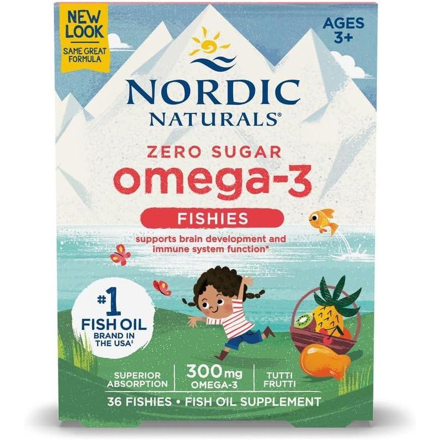 imageNordic Naturals Nordic Omega3 Fishies Tutti Frutti 36 Fishies 300 mg Total Omega3s with EPA amp DHA Healthy Brain Mood Vision amp Immune System NonGMO 36 ServingsStandard Packaging