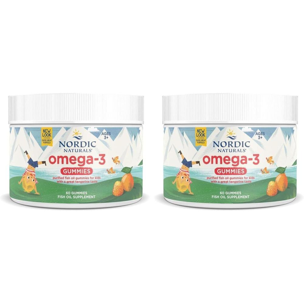 imageNordic Naturals Nordic Omega3 Gummies Tangerine  120 Gummies  82 mg Total Omega3s with EPA amp DHA  NonGMO  60 Servings60 Count Pack of 2