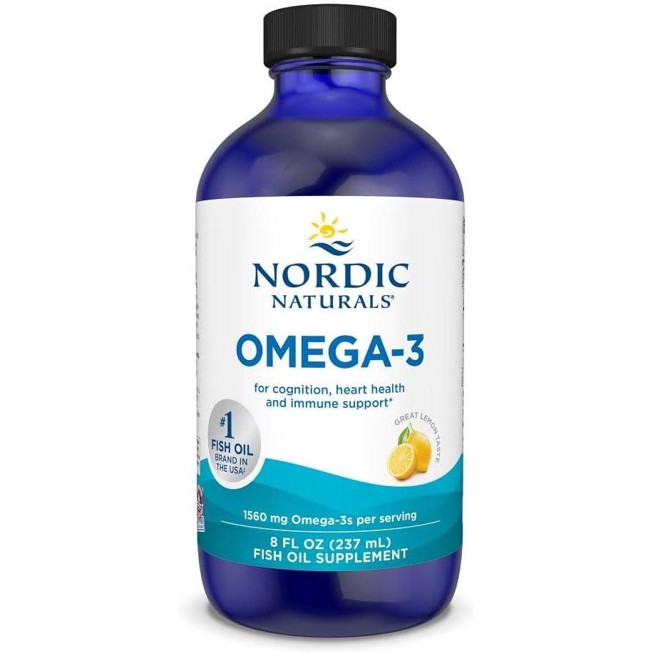 imageNordic Naturals Omega3 Lemon Flavor  8 oz  1560 mg Omega3  Fish Oil  EPA amp DHA  Immune Support Brain amp Heart Health Optimal Wellness  NonGMO  48 ServingsLemon