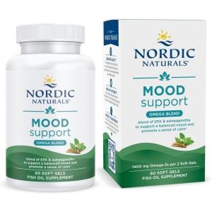Nordic Naturals Mood Support Omega Blend – Unflavored – 60 Soft Gels – 1400 mg Omega-3 Supplement with EPA & DHA – Promotes Balanced Mood and Serenity – Non-GMO – 30 Servings