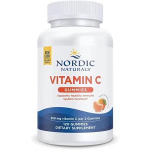 Nordic Naturals Vitamin C Gummies, Tart Tangerine – 120 Gummies – 250 mg Vitamin C – Immune Support, Antioxidant Protection, Child Growth & Development – Non-GMO, Vegan – 60 Servings(120 Count (Pack of 1))