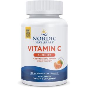 Nordic Naturals Vitamin C Gummies, Tart Tangerine – 120 Gummies – 250 mg Vitamin C – Immune Support, Antioxidant Protection, Child Growth & Development – Non-GMO, Vegan – 60 Servings(60 Count (Pack of 1))