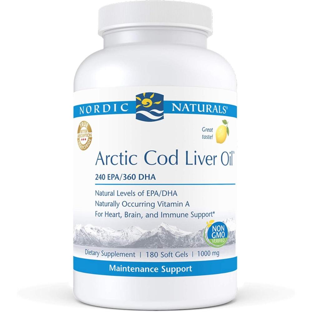 imageNordic Naturals Pro  Arctic Cod Liver Oil CLO Supports Heart and Brain Health  LemonFlavored 180 Soft Gels