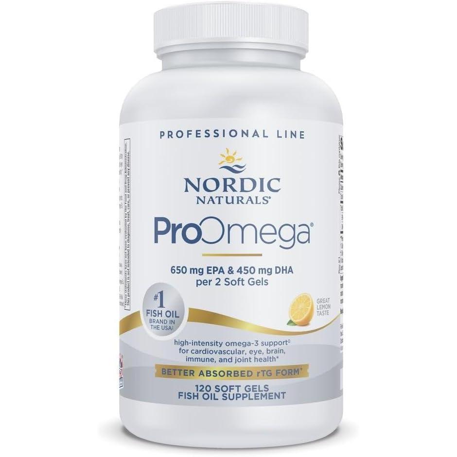 imageNordic Naturals ProOmega Lemon Flavor  180 Soft Gels  1280 mg Omega3  HighPotency Fish Oil with EPA amp DHA  Promotes Brain Eye Heart amp Immune Health  NonGMO  90 Servings120 Count Pack of 1
