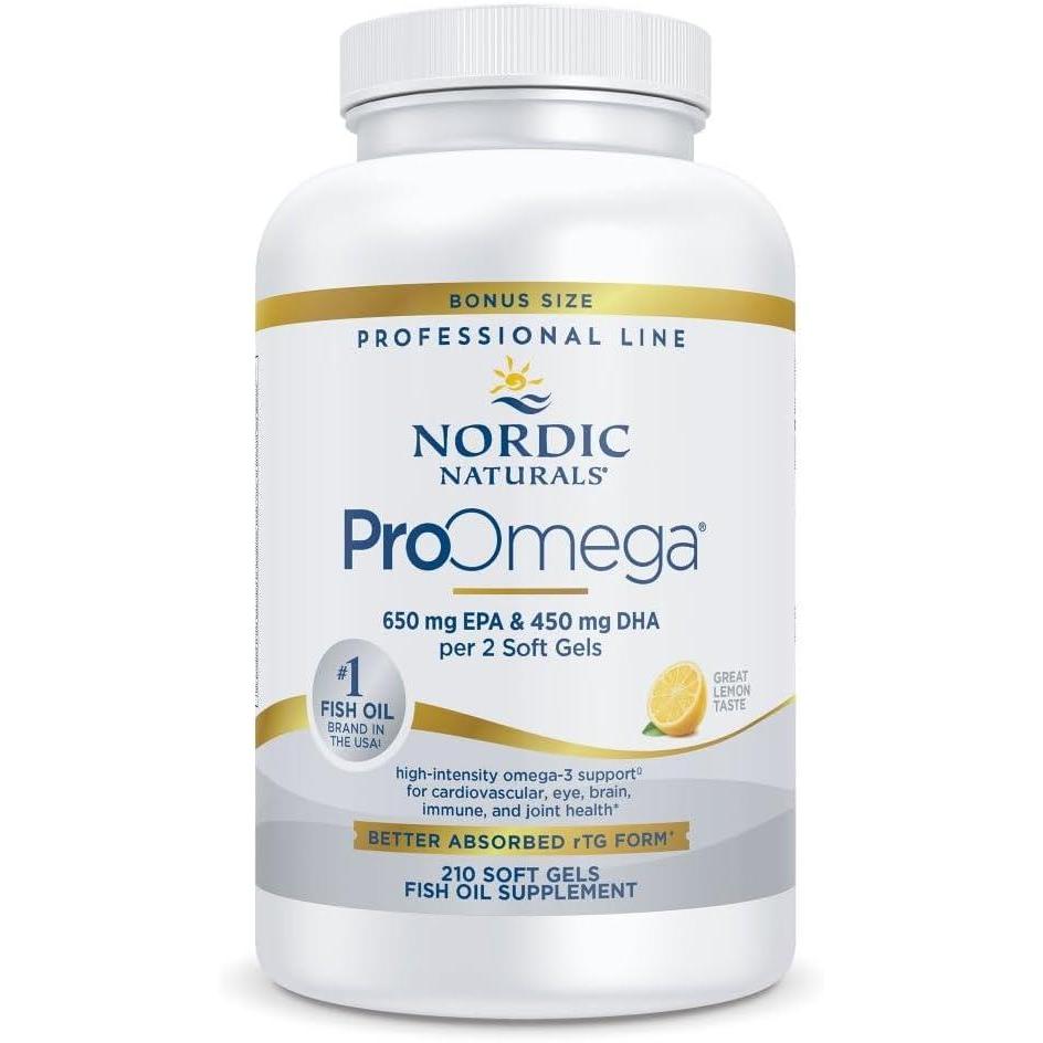 imageNordic Naturals ProOmega Lemon Flavor  180 Soft Gels  1280 mg Omega3  HighPotency Fish Oil with EPA amp DHA  Promotes Brain Eye Heart amp Immune Health  NonGMO  90 Servings210 Count Pack of 1