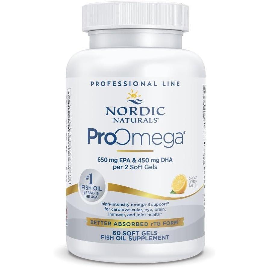 imageNordic Naturals ProOmega Lemon Flavor  180 Soft Gels  1280 mg Omega3  HighPotency Fish Oil with EPA amp DHA  Promotes Brain Eye Heart amp Immune Health  NonGMO  90 Servings60 Count Pack of 1