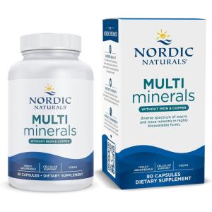 Nordic Naturals Multi Minerals Without Iron & Copper, Unflavored – 90 Capsules – 9 Essential Minerals to Support Cellular Health – Optimal Health & Wellness – Certified Vegan – Non-GMO – 30 Servings