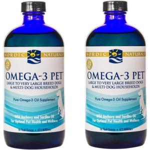 Nordic Naturals Omega-3 Pet, Unflavored – 1518 mg Omega-3 Per Teaspoon – 2 Pack – 32 oz Total – Fish Oil for Dogs with EPA & DHA – Promotes Heart, Skin, Coat, Joint, & Immune Health – Non-GMO