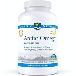 Nordic Naturals Pro Arctic Omega- Fish Oil, 330 mg EPA, 220 mg DHA, Helps Maintain Healthy Omega-3 Levels for Heart, Brain, and Immune Support*, 180 Soft Gels